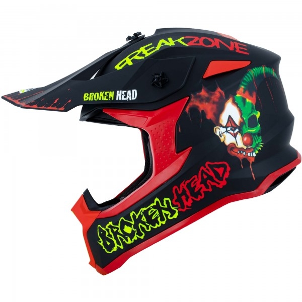 Broken Head Motocross-Helm FreakZone Schwarz-Rot