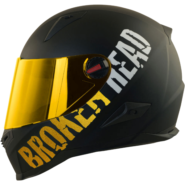Broken Head BeProud Gold Set Motorradhelm Incl. Gold Verspiegeltem Visier | Limited Edition