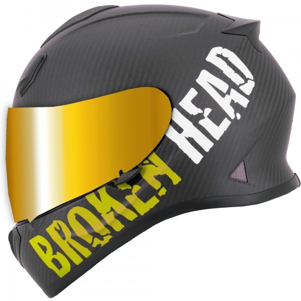 Broken Head BeProud Carbon Gelb Limited Edition + Gold Verspiegeltes Visier