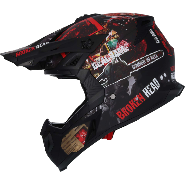 Broken Head MX Motocross-Helm Resolution Rot