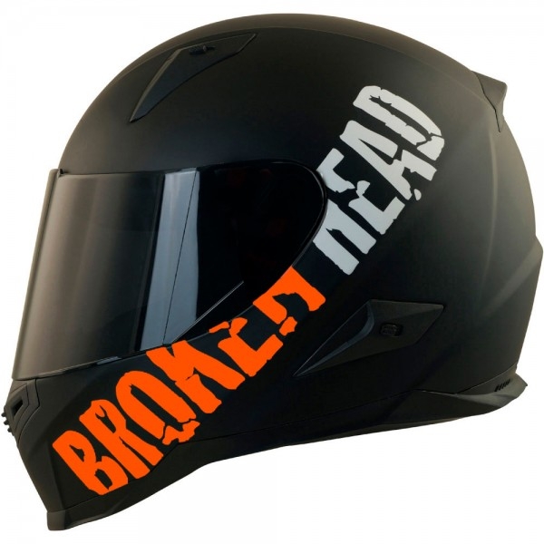 Broken Head BeProud Orange Motorradhelm (XS, S, L, XXL) + Schwarzes Visier