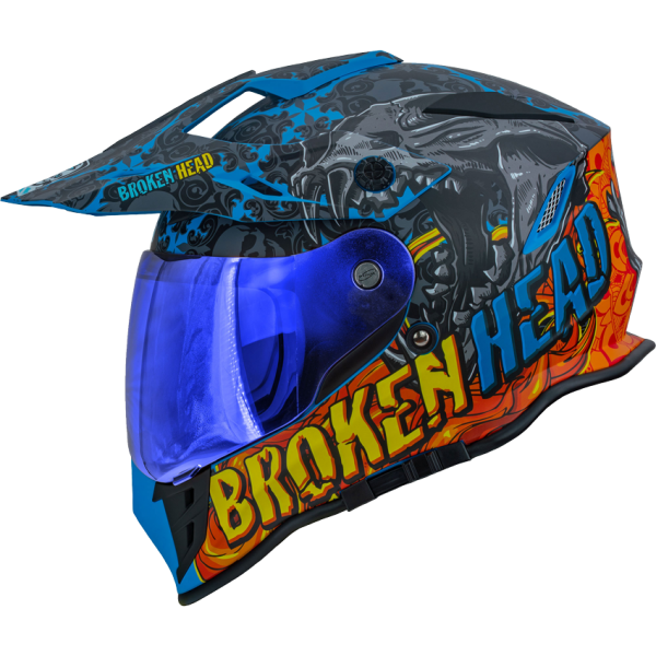 Broken Head Tigris VX2 Endurohelm inkl. blau verspiegeltem Visier | Motorradhelm