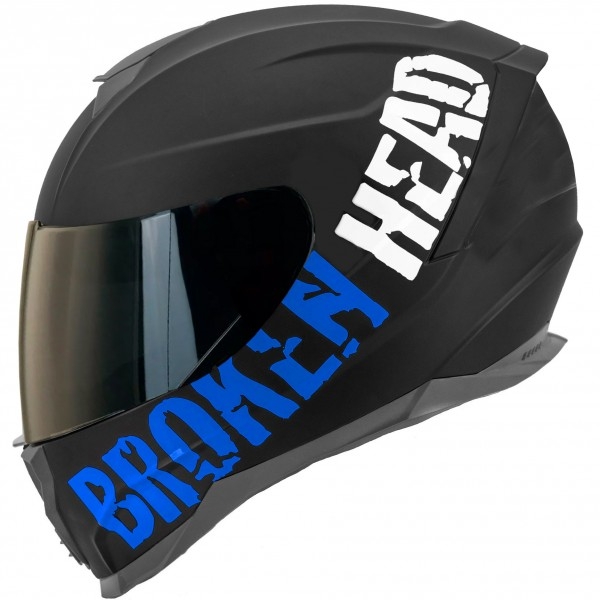 Broken Head Integralhelm BeProud Sport Blau + Schwarzes Visier