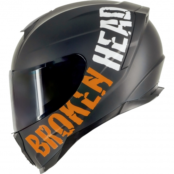 Broken Head BeProud Sport Orange Motorradhelm + Schwarzes Visier