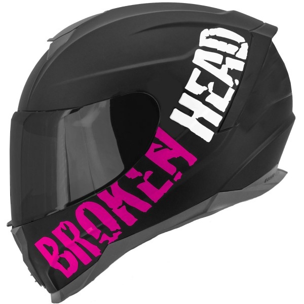 Broken Head BeProud Sport Pink Set Motorradhelm + Schwarzes Visier