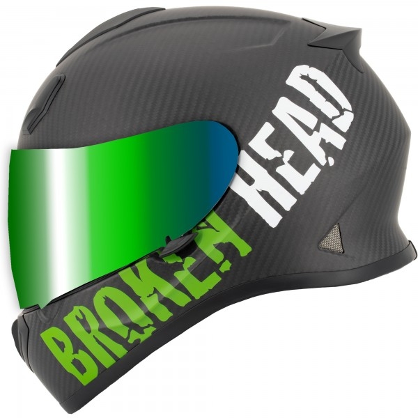 Broken Head BeProud Carbon Grün Limited Edition + Grün Verspiegeltes Visier